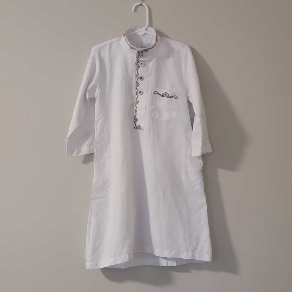 Al Hadeel Boys' Traditional Long Sleeve Thobe - Size 30(3T-5T)